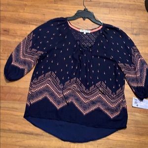 Jolt medium blue and pink tunic